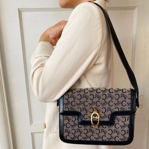 Vintage Celine macadamia canvas shoulder bag
